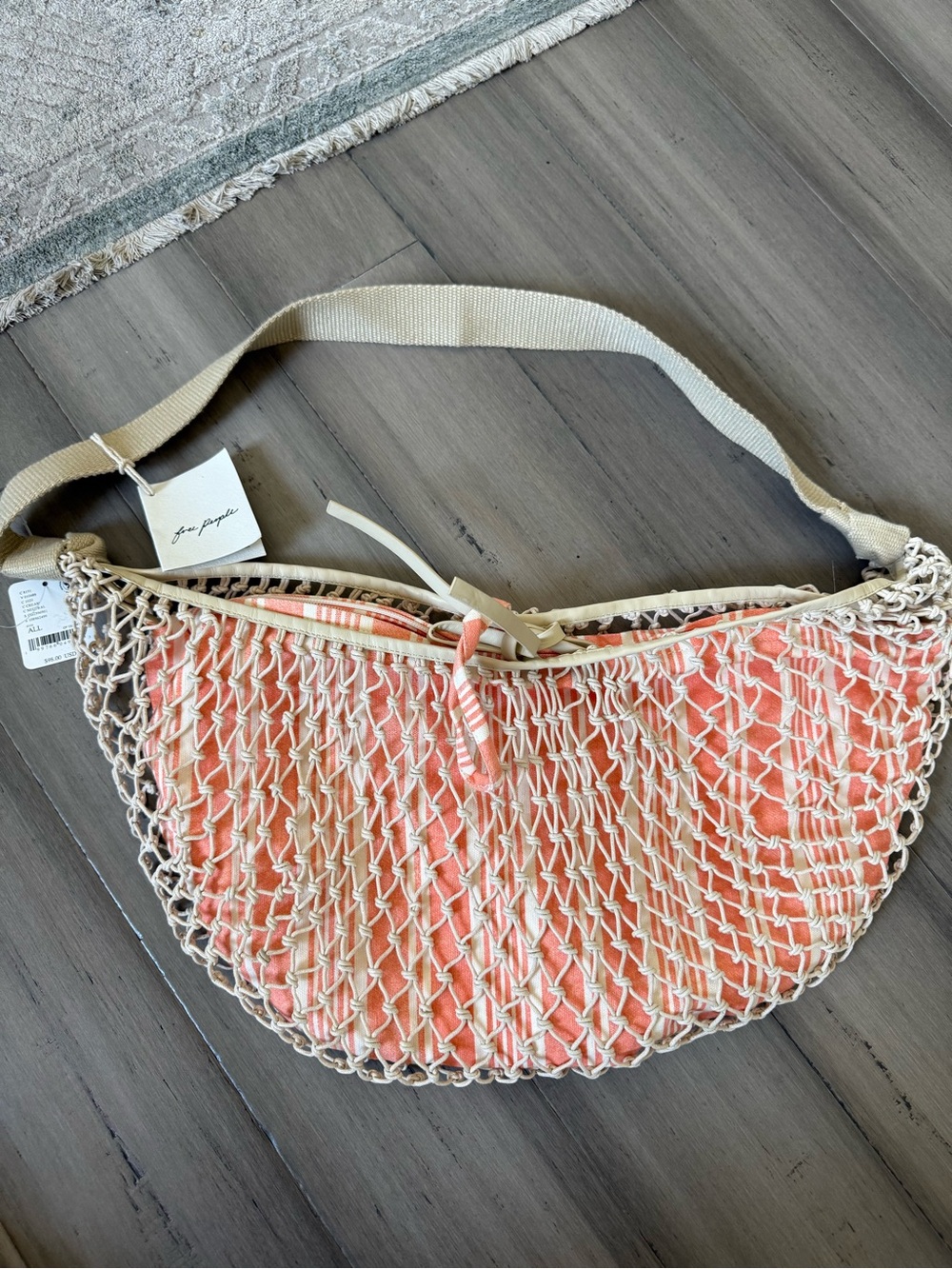 Free People Silver Sling bag crochet